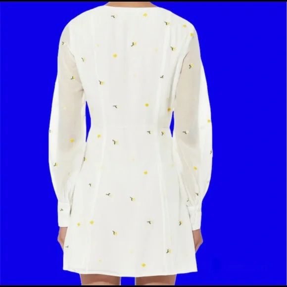 NWT Designer Dress Embroidered Mini Long Sleeves Party Cocktail Gift - Picture 4 of 7